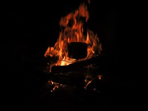 Cena al fuego.